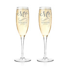 Stemmed Champagne Flutes Set Of 2     Engraved Wedding Champagne Glasses Crystal