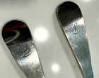 2 Scottish 1806 Sterling Silver 13  Long Handled Serving Spoons Edinburgh