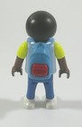 1995 Playmobil Geobra 2  Plastic Figure Yellow Blue Stripes With Backpack