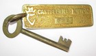 Vintage 1950s Castellana Hilton Madrid Hotel Room  632 Brass Skeleton Key   Fob