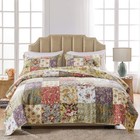 Cotton Patchwork Quilt Set  Full queen - Blooming Prairie Design 3 Piece