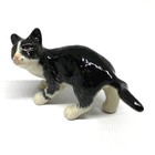 Porcelain Black Cat Figurine Hand Painted Dollhouse Miniatures Ceramic Pottery
