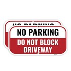 2pc Sign  12 X 6 Inches - Aluminum - Do Not No Parking Do Not Block Driveway