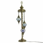 Turkish Moroccan Style Mosaic Multicolour Floor Lamp Blue Light 3 Large Globe