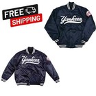 Ny Vintage Yankees  90s Athletic Jacket Blue Satin Bomber Style Varsity Jacket