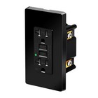 Gfci Outlet 20 Amp Duplex Receptacles Tr Wr With Decor Wall Plates Black 3 Pack