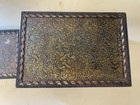 Lot Of 3 Antique 19thc Handmade Floral Brass   Wood Money Chest Boxes