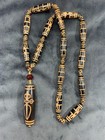 Tibetan Agate Dzi Ritual Implement Bead W agate Dzi Amulet Bead Pendant Necklace