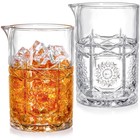 2 Pack Crystal Cocktail Mixing Glasses - 22 Oz Bar Pitcher For Mixology   Drinks