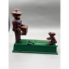 Vintage Cast Iron Monkey Bank Automaton Mechanical Coin Bank Toy