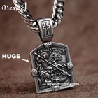 Mendel Huge Big Hip Hop Cuban Link St George Dragon Cross Pendant Necklace Chain
