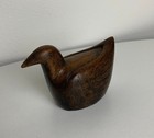 Vintage Antique Wooden   Bird   Duck Shaped Snuff Box   French Hand Carved Wood