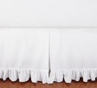 White Solid 625 Tc Cotton Bottom Ruffled 3 Side Tailored Bed Skirt  Open Corner