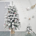 Pre-lit Artificial Christmas Tree 3ft 70 Led Lights 140 Branch Tips 7 Pine Cones