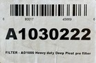 Bofa A1030222 Pre Filter For Ad 500 1000 1500 Iq