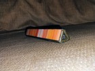Vintage Kaleidoscope Leaded Stained Glass Bright Orange Streak Boulder Marble