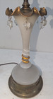 Antique Art Nouveau Curled Snake Bohemian Glass Lamp Color Of White Jade