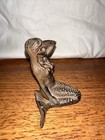 Vintage Solid Cast Iron Mermaid Figurine Statue Nautical Beach Decoration 3 5   