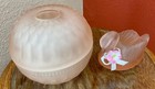 Vtg Indiana Glass Pink Frost Satin Fairy Lamp votive frosted Glass Swan