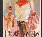 Harper Whiskey 1900 Pull Of My Gown Lady Trade Card Hull Risque Novelty Sr a hw