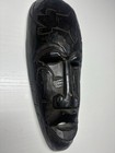 Antique Ebony Dark Wood African Mask Wall Hanging Deco Art Tribal Decoration 