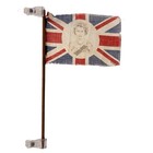 Vintage 1953 Queen Elizabeth Ii Coronation Union Jack Flag Wooden Stick