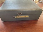Vintage Green Travel  Train Makeup Hard Case With Mirror   13 X 10 X4  5