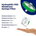 300pcs Pes Syringe Lab Filters 0 22  m Pore Size 18mm 25mm 33mm Hydrophilic Green