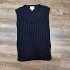 Industry Navy Ribbed Knit 2-piece Set V-neck Vest   Drawstring Midi Skirt Size L