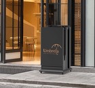 Industrial Umbrella Stand W  Bag Dispenser Dual Slot For Long short Umbrellas