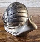 Vtg  Silver Plated Snail Butter Dish Salt Cellar Jam Glass Insert  no Knife  
