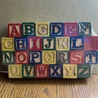 26 1-1 4 Size Colored Wooden Blocks Abc   s Numbers Spelling Words And Pictures