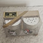 Nos Vintage Walt Disney World Glass Salt And Pepper Shakers Mickey Minnie Mouse