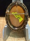 Antique Hand Carved Shell Cameo Full Face Lady Looking Over Her Shoulder