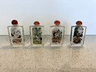 Vintage Oriental Reverse Hand Painted Snuff Bottle Set Of 4 