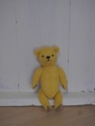Vintage Small Yellow Mohair Teddy Bear Fully Jointed Miniature Plush Stuffed Toy