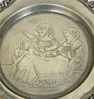 Victorian Meridian Quadruple Silverplate Boy Girl Dog Tea Party Design Dish
