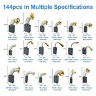 144pcs 18 Sizes Electric Motor Carbon Brushes Set For Angle Grinder Power Tools