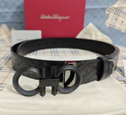 Authentic Salvatore Ferragamo Leather Belt Width 3 5cm 1 38in