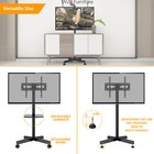 Rolling Tv Stand Mobile Tv Stand With Shelf For 32 To 60 Inch Flat Panel Tvs