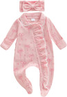 Newborn Baby Girl Fall Winter Outfits Clothes Knit Jumpsuit Ruffle Romper New   