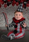 Infant Wicked Circus Clown Costume Shirt Overalls Collar Hat 12 18 Months