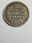 1890-h Canadian 5-cent Silver Coin