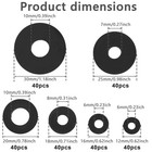 240 Pcs Rubber Washers Assortment Kit  6 Sizes  12 16 18 20 25 30 Mm  Black Rubb