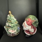 Vintage Fitz And Floyd Salt And Pepper Shakers Hushing Santa Christmas Tree 1992