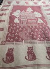 Cat Throw Blanket  Mauve pink Color W fringe48   x68    A Must For Cat Lovers