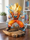 Dragon Ball Z Super Saiyan 3 Goku Figure 30cm 11 8in Lightning Anime Statue Gift