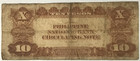 1921 Philippines National Bank 10 Peso Low Serial Number Star Note  1802b P-54