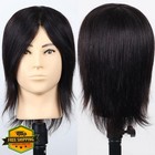 Simnient Human Hair Mannequin Head 12 Inch Black