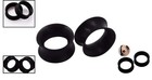 Black Double Flared 10mm Silicone Ear Gauges - 2 Pcs Unisex Stretching Jewelry